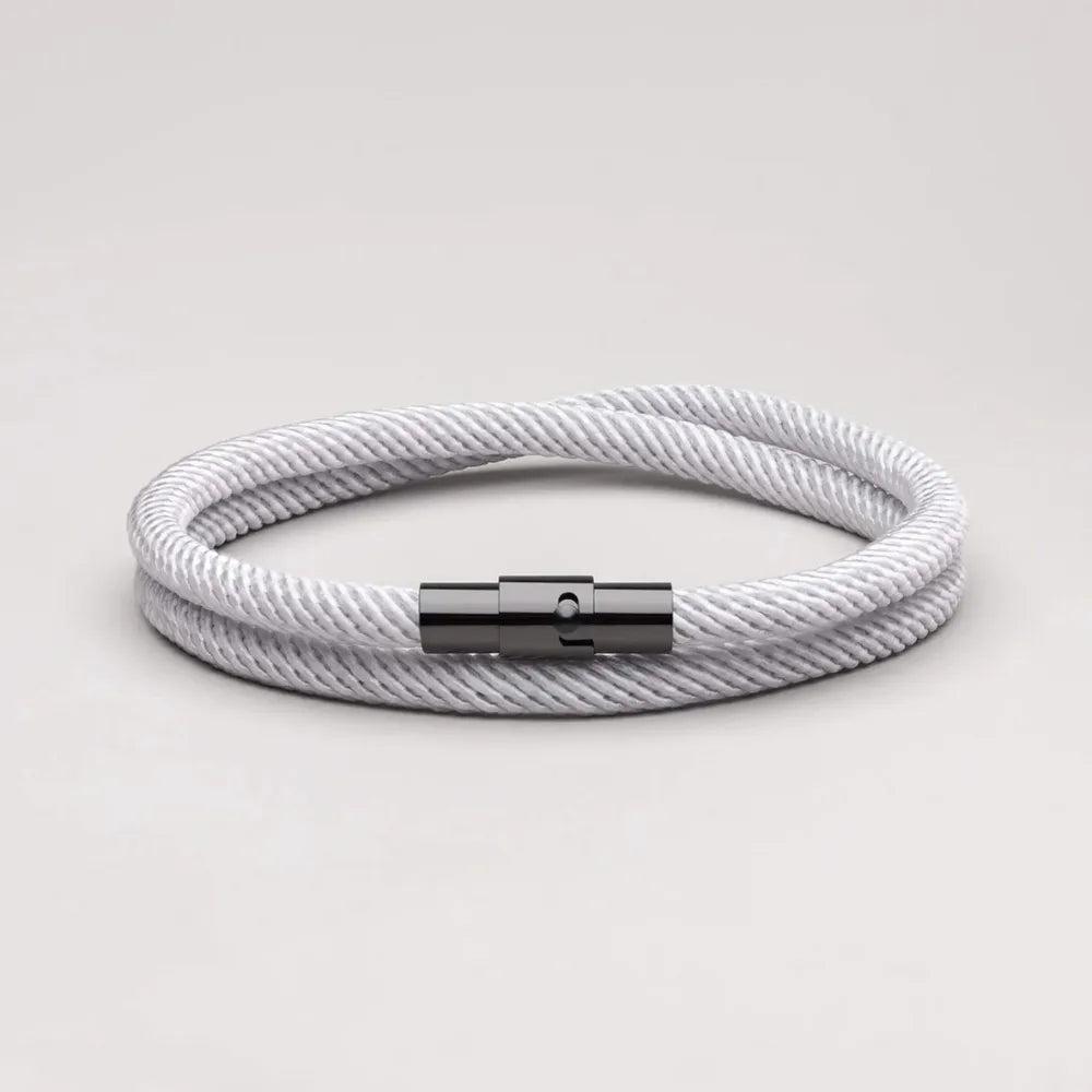 Minimalist Gray Rope Bracelet Wave