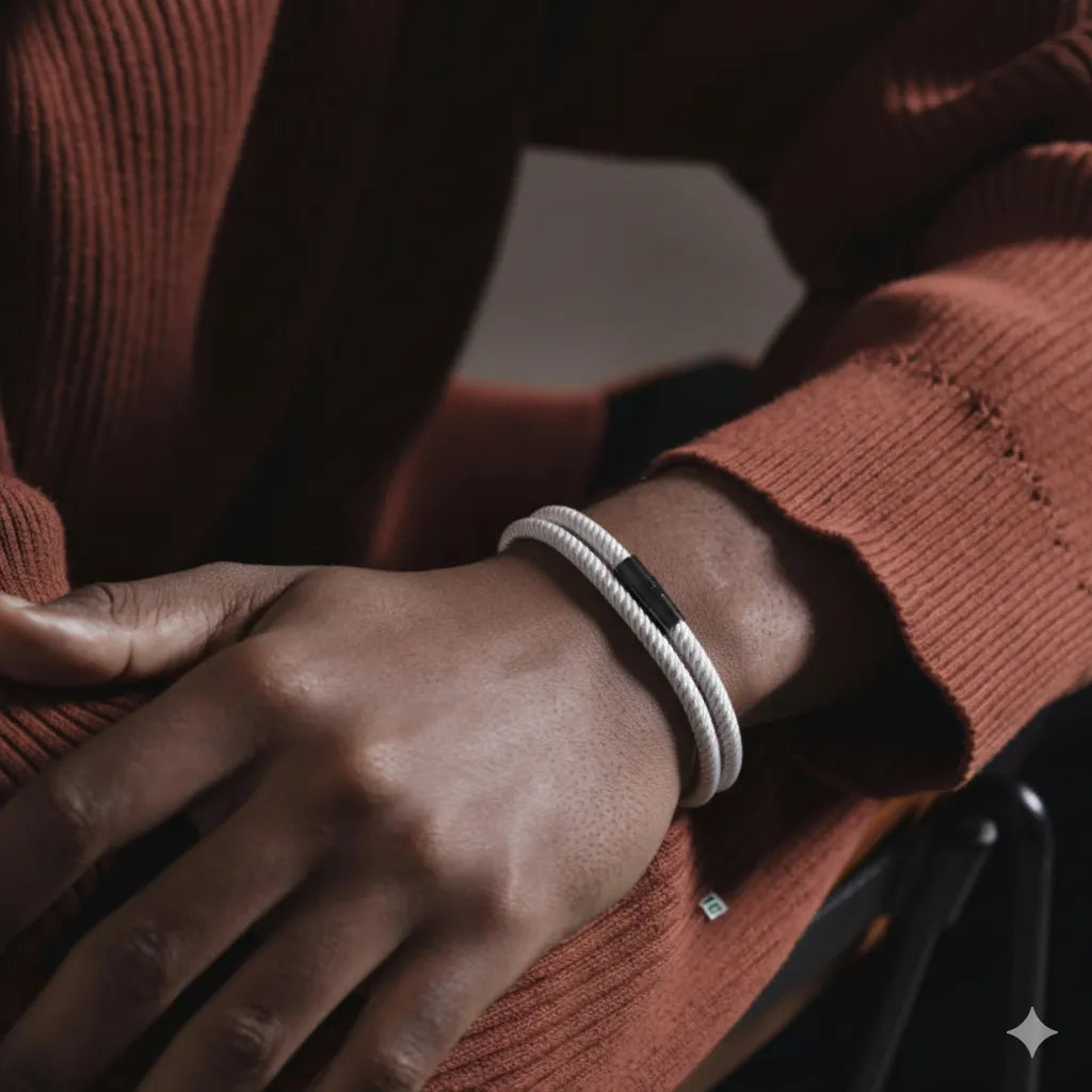 Minimalist Gray Rope Bracelet Wave